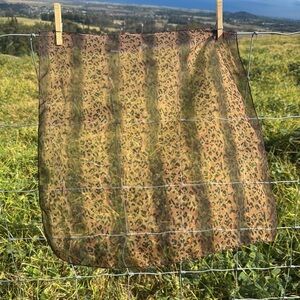 Vintage Retro brown black animal print retro hair necktie chiffon square Scarf